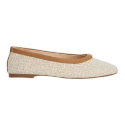 Honestly Monogrammed Logo Trim Ballet Flats