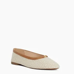 Honestly Monogrammed Logo Trim Ballet Flats