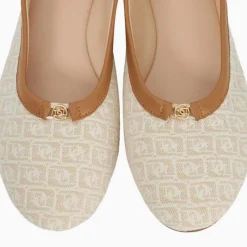 Honestly Monogrammed Logo Trim Ballet Flats