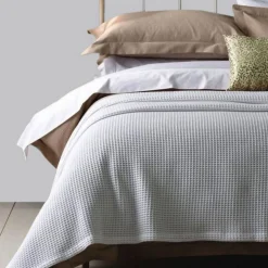 Hotel Collection Sedona Waffle Throw White
