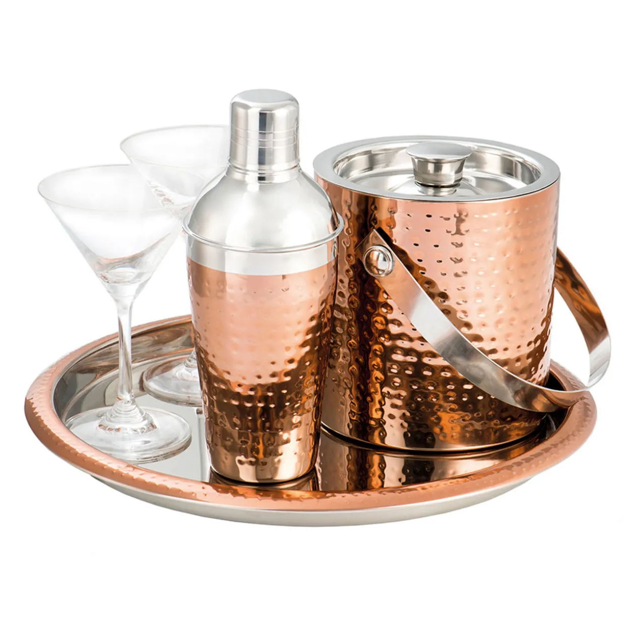 Ice Bucket Hammered Copper