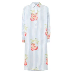 Ihortland Stripe Embroidered Shirt Dress