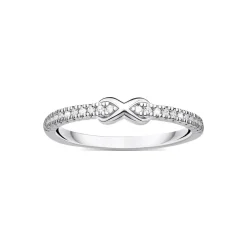 Infinity Ring With White Stones Silver