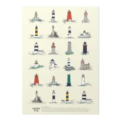 Irish Lighthouses Print A3