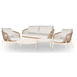 Irvington Garden Lounge Set Ivory White Coconut