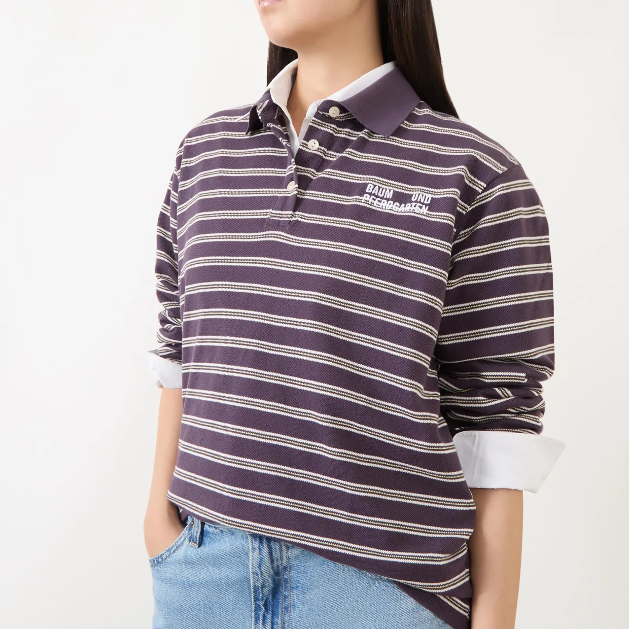 Jeanne Logo Stripe Polo Shirt