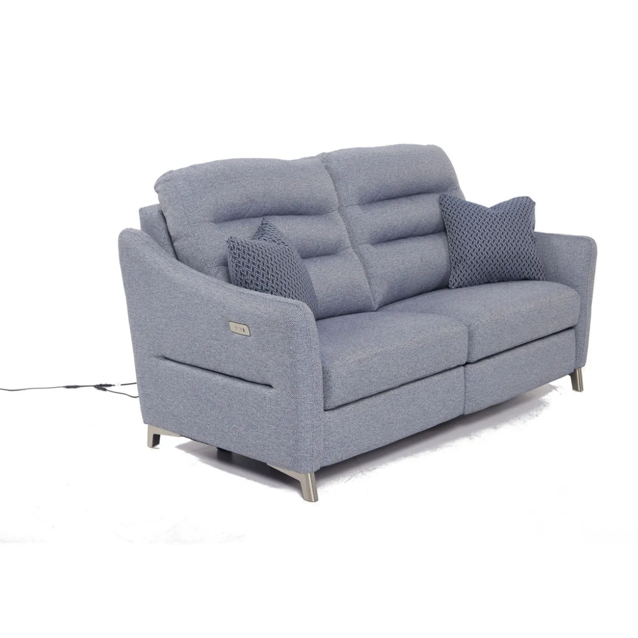 Jesper 3-Seater Double Power Recliner Blue