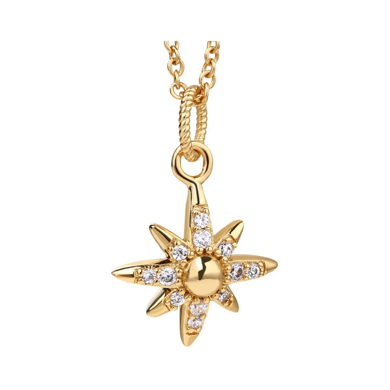 14K Gold-Plated Embellished Star Pendant Necklace