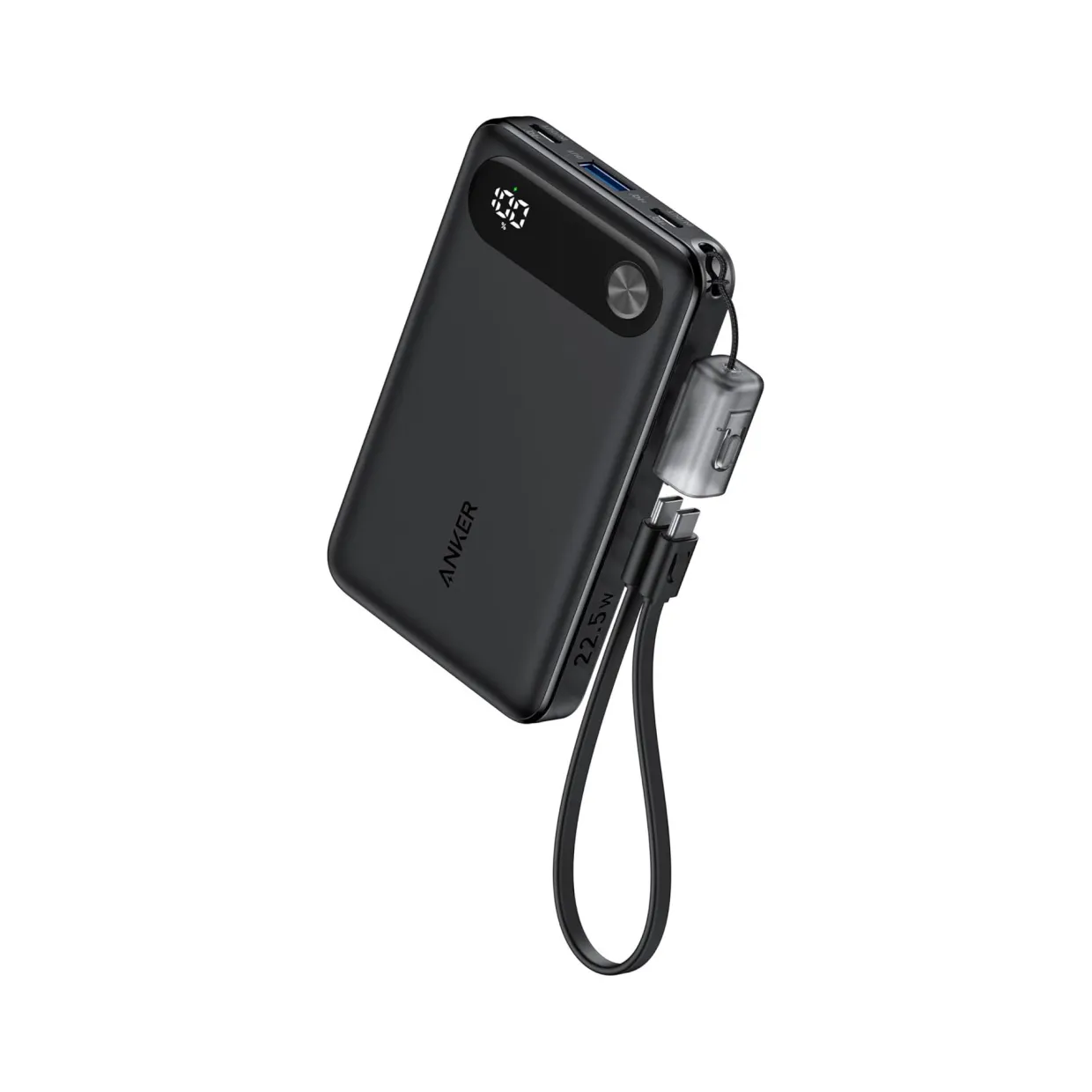 10K PD Power Bank with Usb C-C Cable 22.5 Watt Black