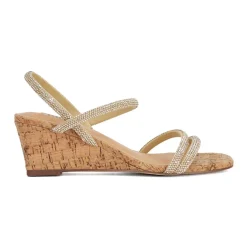 Kalia Embellished Cork Wedge Sandals
