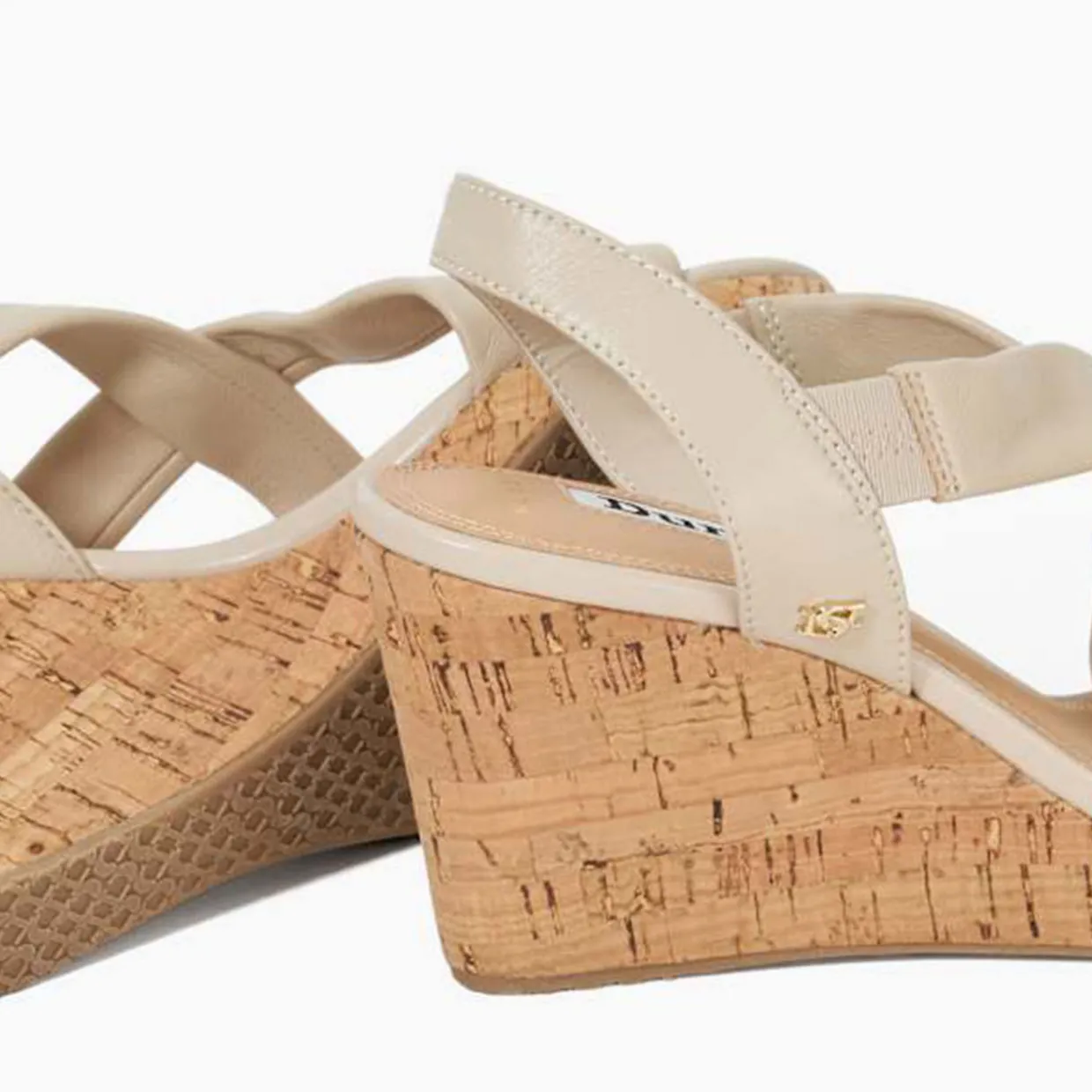 Kamies Wide-Fit Cork Heeled Wedges