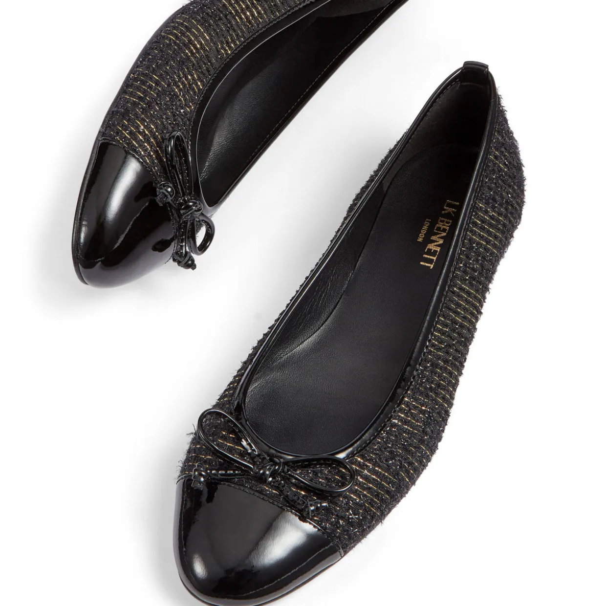 Kara Tweed Toe Cap Ballet Flats