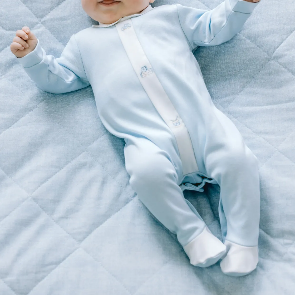 Kent Embroidered Babygrow & Hat Two-Piece Set