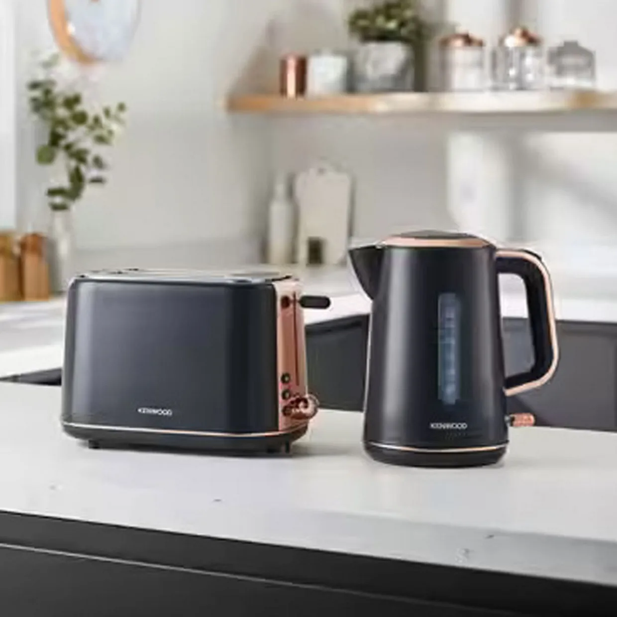 Kenwood Abbey Lux 2 Slice Toaster Dark Grey-Rose Gold