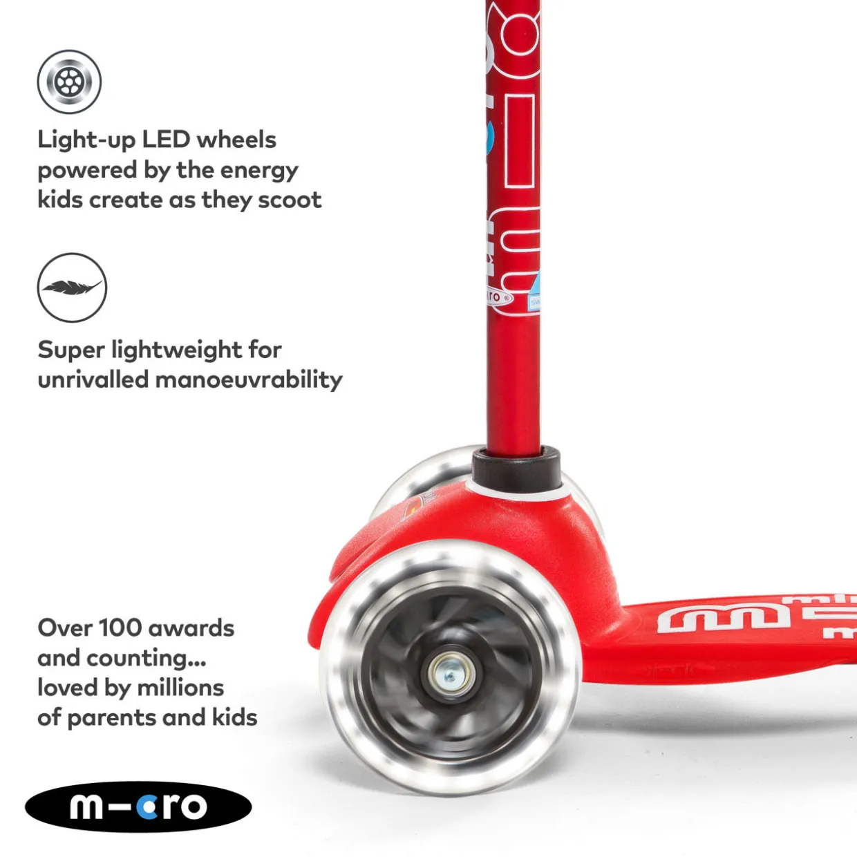 Kids Mini Micro Deluxe LED Scooter