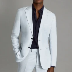 Kin Single-Breasted Linen Blazer