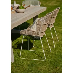 Kingsville Garden Dining Set Linen 195cm