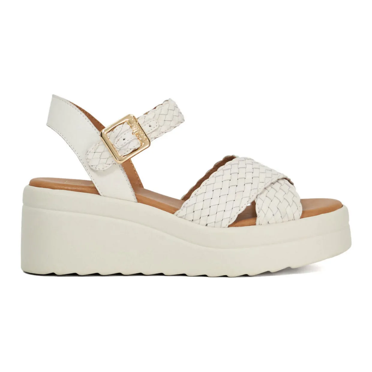 Kinleys Braided Leather Flatform Sandals