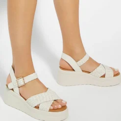 Kinleys Braided Leather Flatform Sandals