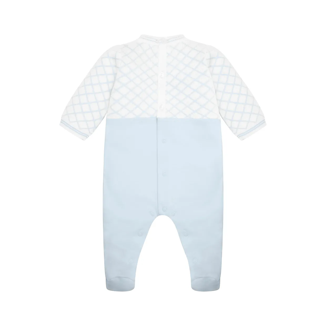 Kit Diamond Check Teddy Mock Dungaree Babygrow