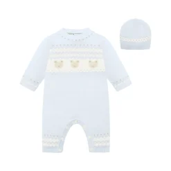 Kristian Knitted Bear Fairisle Bodysuit & Hat Two-Piece Set