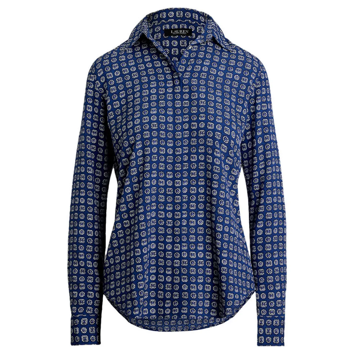 Kristy Geo-Print Crepe Shirt
