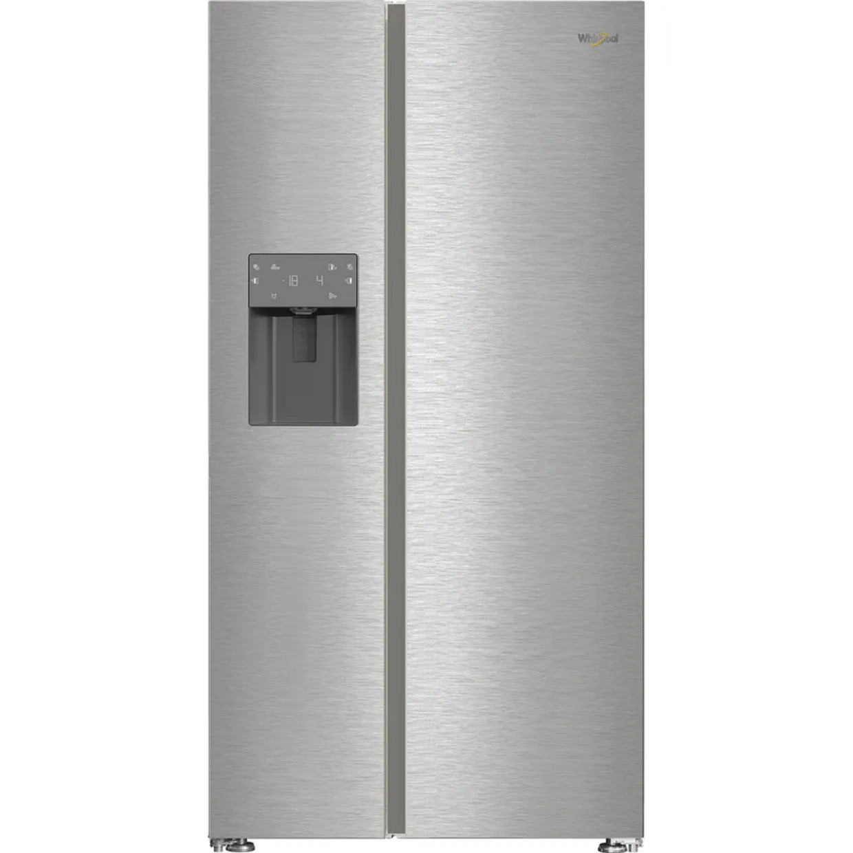 578L Plumbed Ice and Water 2 Door American Fridge Freezer Pearl Inox