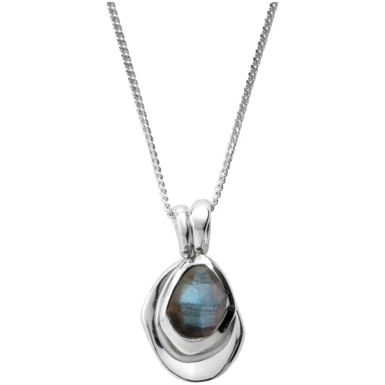 Labradorite Pebble Charms Necklace