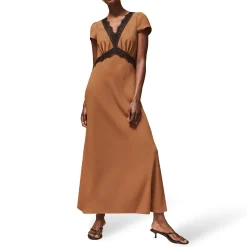 Lace Trim Flared Dress