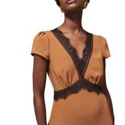 Lace Trim Flared Dress