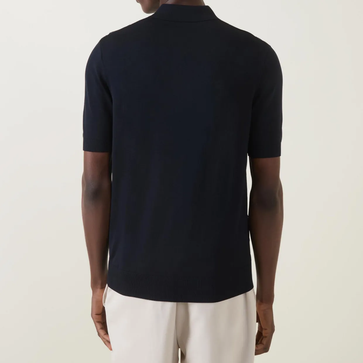 Laurel Wreath Logo Cable-Knit Polo Shirt