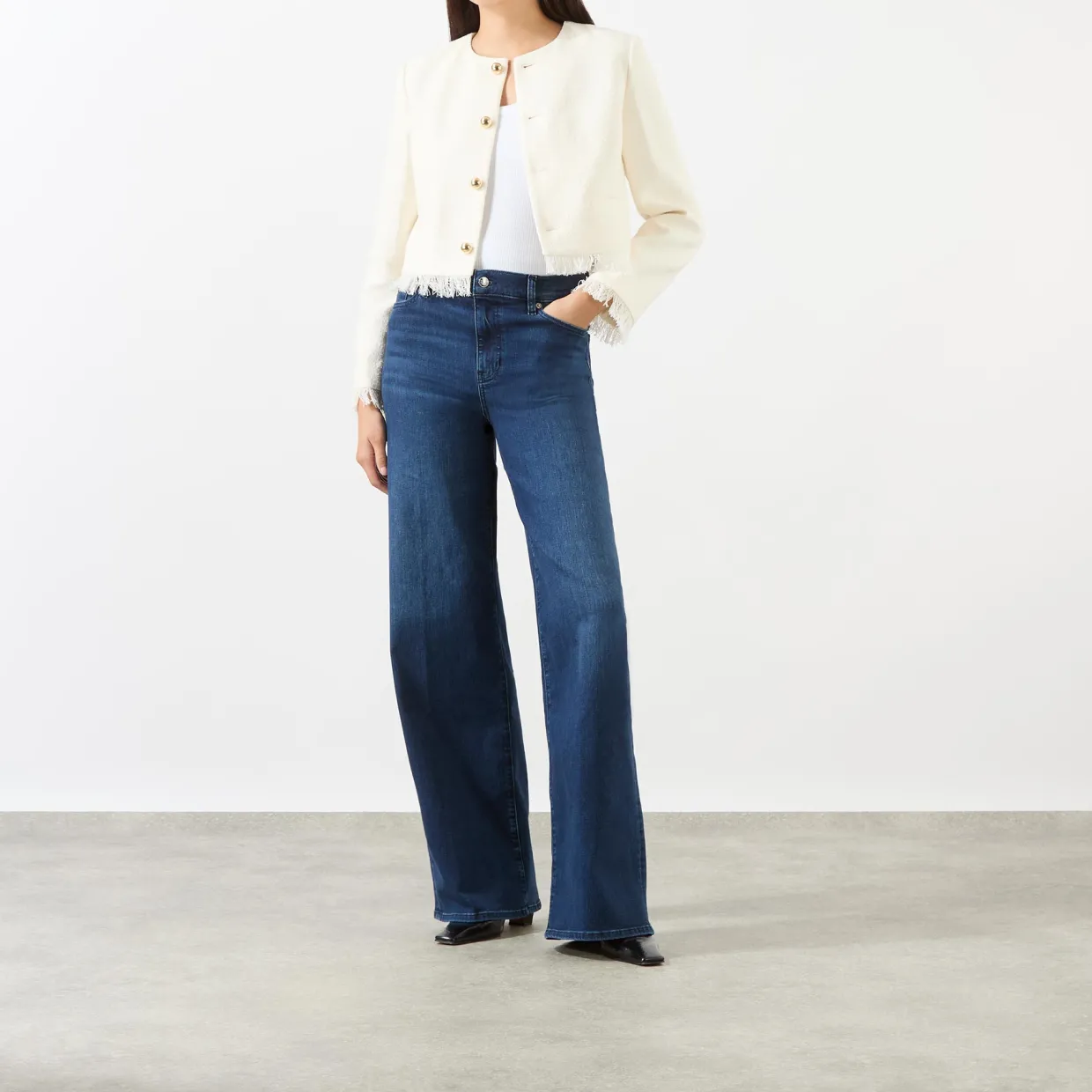 Le Slim Palazzo High-Rise Wide Leg Jeans