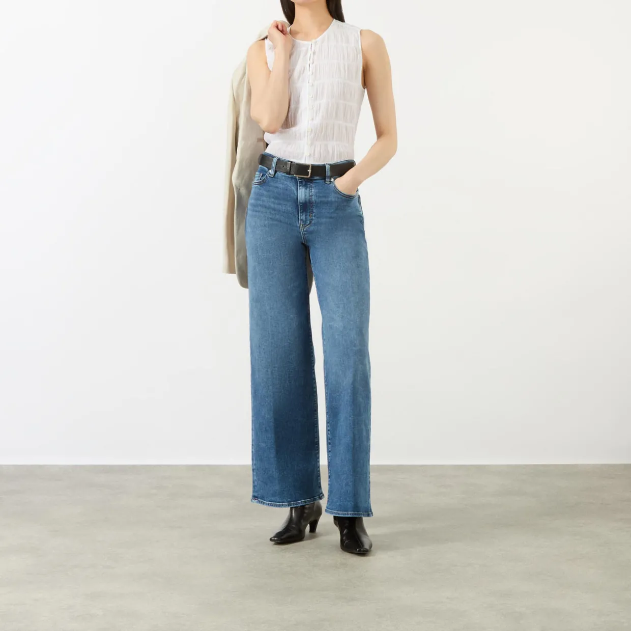 Le Slim Palazzo Wide-Leg Jeans