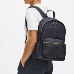 Leather-Trim Backpack