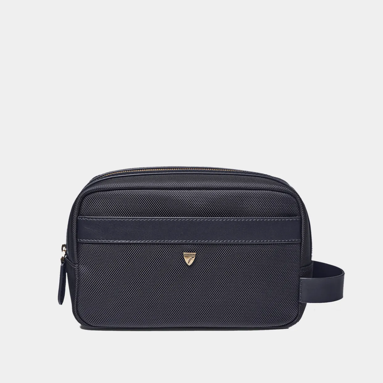 Leather-Trim Canvas Wash Bag