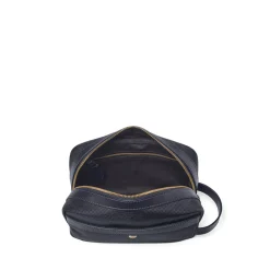 Leather-Trim Canvas Wash Bag