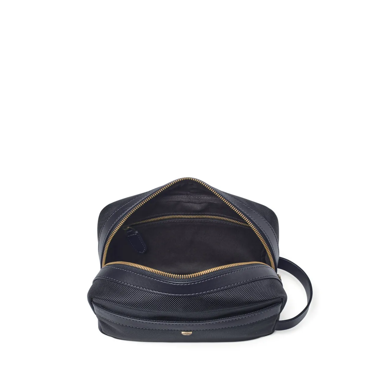 Leather-Trim Canvas Wash Bag