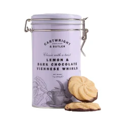 Lemon & Dark Chocolate Viennese Whirls in Tin 200g