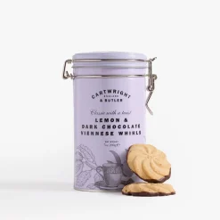 Lemon & Dark Chocolate Viennese Whirls in Tin 200g