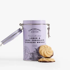 Lemon & Dark Chocolate Viennese Whirls in Tin 200g