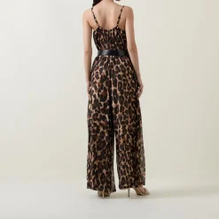 Leopard Print Belted Jumpsuit