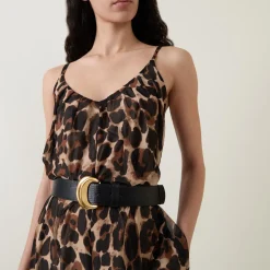 Leopard Print Belted Jumpsuit