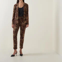 Leopard Print Single Breasted Blazer