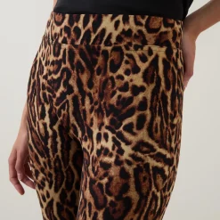 Leopard Print Slim Leg Trousers