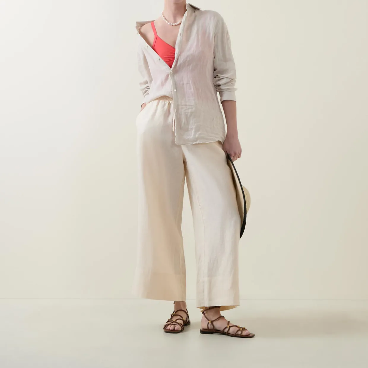 Linen Palazzo Trousers