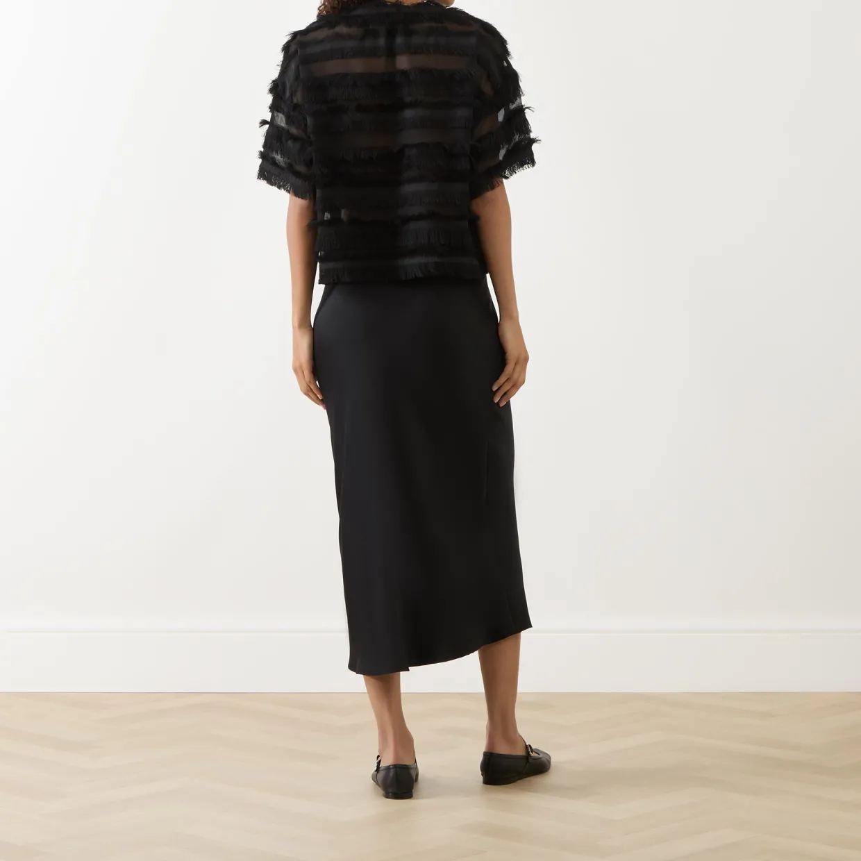 Lipona Semi-Sheer Fringe T-Shirt