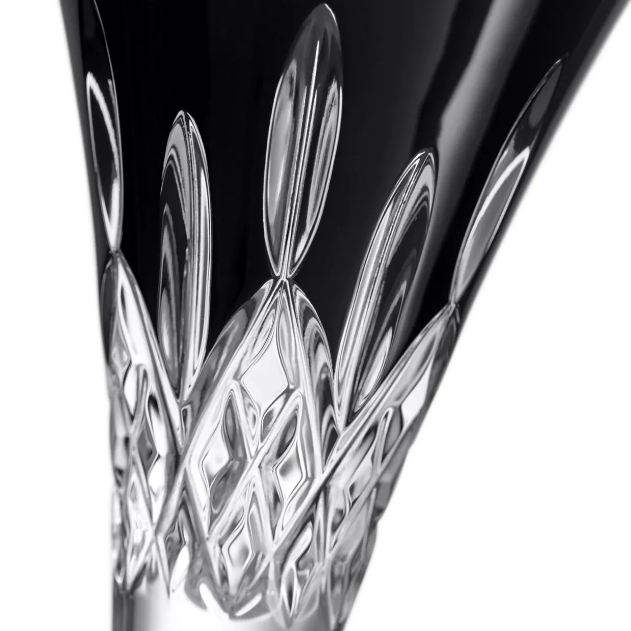 Lismore Black Toasting Flute Set of Two