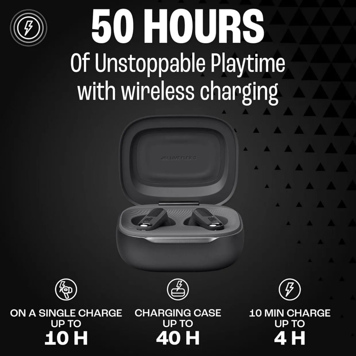 Live Flex 3 Noise Cancelling Earbuds with Charging Case Black