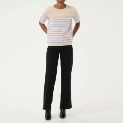 Lizza Striped Knit Top