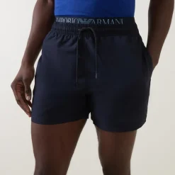 Logo Double Waist Swim Shorts